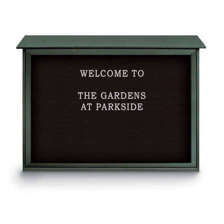 United Visual Products Outdoor Enclosed Combo Board, 48"x36", Black Frame/Green & Black UVCB4836ODB-GREEN-BLACK
